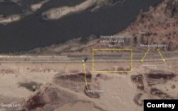 휴먼라이츠워치가 북한 국경 위성사진 분석 결과를 공개했다. Imagery © 2022 Maxar Technologies. Source: Google Earth. Analysis and graphics © Human Rights Watch.