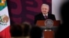 Mexico's President Andres Manuel Lopez Obrador speaks during his press conference at the National Palace in Mexico City, Jan. 29, 2024. López Obrador said his administration was investigating the theft of journalists' personal data. (Mexico Presidency/Handout via Reuters)