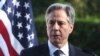 Sekrete Deta Ameriken Antony Blinken pandan yon konferans pou lapres nan Queensland Government House, nan vil Brisbane, Ostrali, 29 Jiye, 2023. 