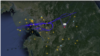 6일 ‘플라이트레이더24(Flightradar24)’가 공개한 미 공군 정찰기 ‘RC-135W 리벳조인트’의 이동경로.