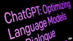 FILE - Text from the ChatGPT page of the OpenAI website.