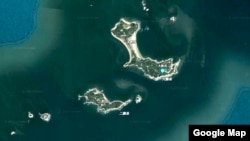離中國大陸廈門很近的二膽島，歸台灣管轄。（谷歌地圖截屏）