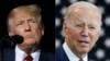 FILE - This combination of photos shows former President Donald Trump, left, at an event in Minden, Neveda, Oct. 8, 2022, and President Joe Biden, right, at an event in Hagerstown, Maryland, Oct. 7, 2022.