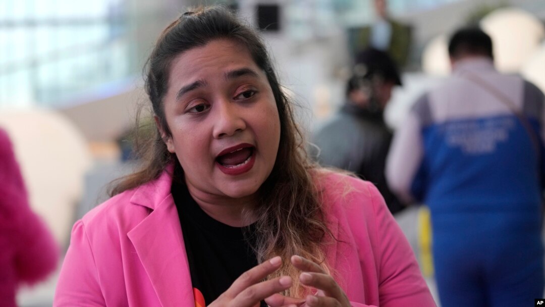 FILE - Ann 'Waaddao' Chumaporn, organizer of the LGBTQ+ community's Pride Month events, in an interview in Bangkok, Thailand, on May 9, 2024. Thailand kicked off its LGBTQ+ community's Pride Month with a parade, June 1.