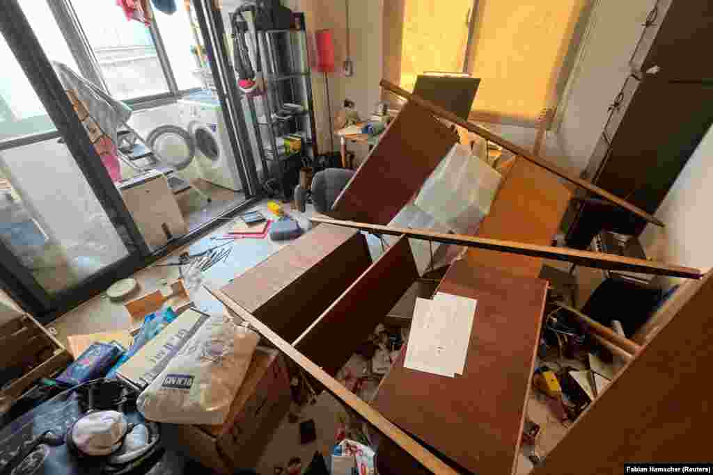 A view of a damaged apartment following an earthquake offshore in New Taipei City, Taiwan April 3, 2024.