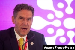 FILE - Danish Ambassador Ib Petersen speaks in Nairobi, Kenya, Nov. 14, 2019.