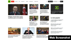 Una captura de pantalla muestra contenido de Russia Today (RT) en Español, el sitio web en financiado por el gobierno ruso, el 17 de noviembre de 2023.