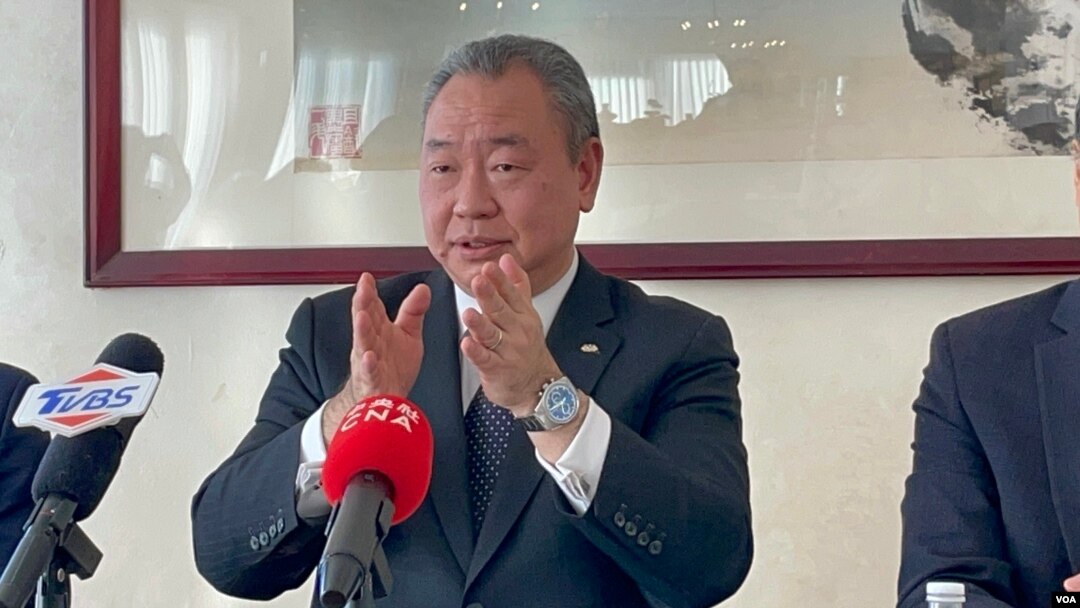 駐美國台北經濟文化代表處代表俞大㵢在華盛頓舉行上任後首次華文媒體茶敘。(2024年1月14日，美國之音鍬辰芳拍攝）