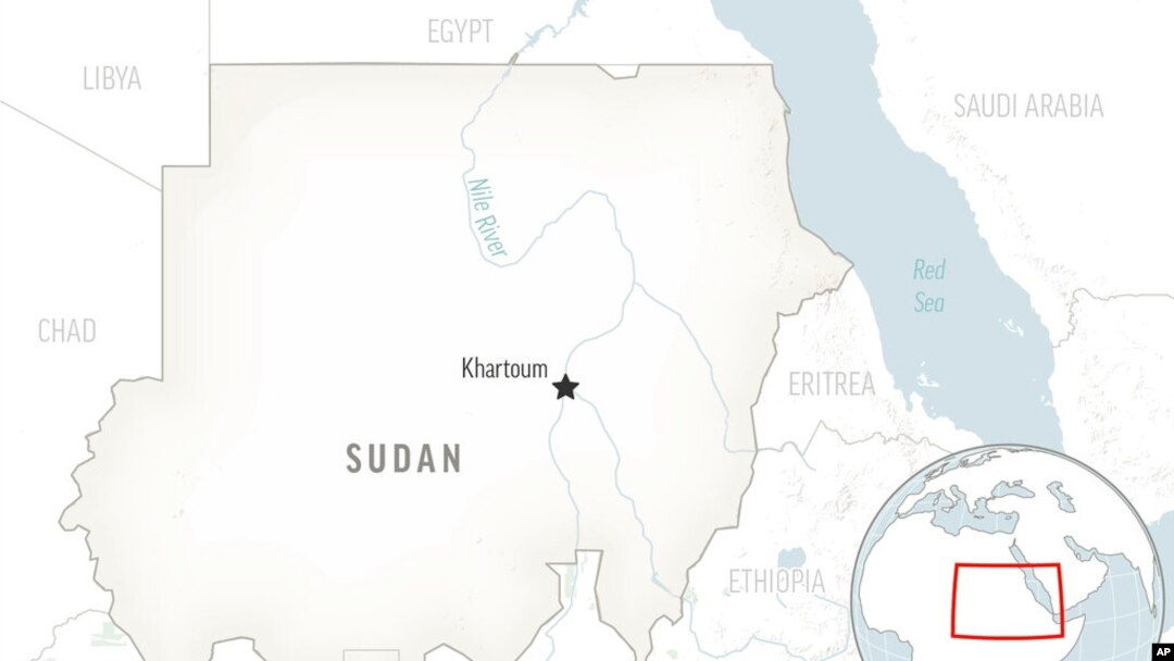 FILE - Undated map of Sudan where it meets Egypt.