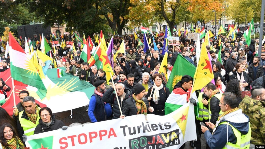 Dîmenek ji xwepêşandaneke Kurdên li Swêdê (Arşîv)