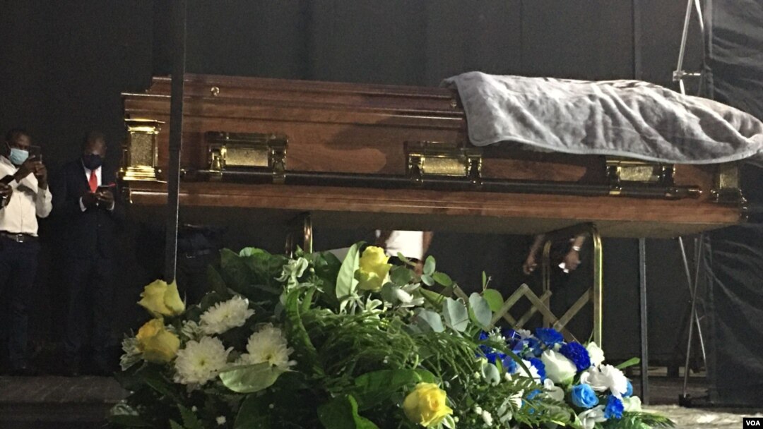 The body of slain Elvis Nyathi at a memorial service in Johannesburg, South Africa.