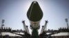 FILE - The Russian Progress-M spacecraft is ready to be lifted on its launch pad at Baikonur cosmodrome, Kazakhstan, July 1, 2015.