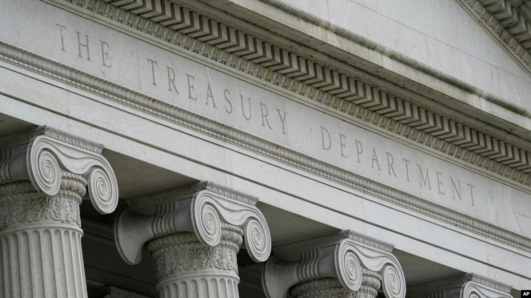 FILE - The U.S. Treasury building is seen in Washington, May 4, 2021.