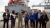 Президент Украины Владимир Зеленский и послы стран Большой семерки в порту Одесы. 29 июля 2022