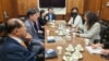 하태경 의원 등 한국 국회의원 4명이 14일 국무부 청사에서 우즈라 제야 국무부 민간안보·민주주의·인권 담당 차관 등 관리들을 만나 북한 인권 개선 방안에 관해 논의했다. 사진 = 하태경 의원실 제공.