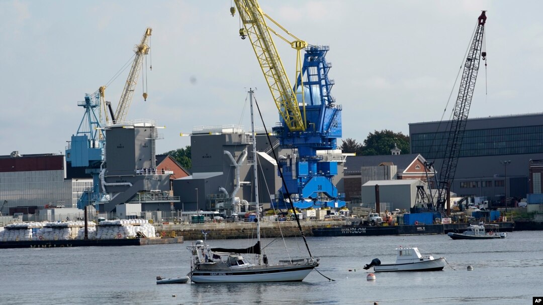 FILE - The Portsmouth Naval Shipyard is seen on Sept. 8, 2021, in Kittery, Maine. 