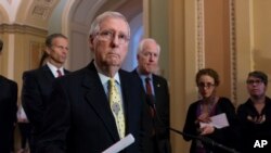 美國國會參議院多數黨領袖、來自共和黨的米奇·麥康奈爾 (資料照)