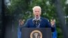 President Joe Biden speaks during a drive-in rally at Infinite Energy Center, April 29, 2021, in Duluth, Ga.