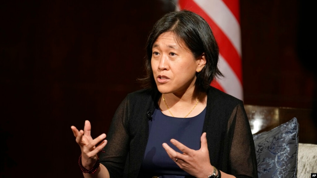 FILE - U.S. Trade Representative Katherine Tai is pictured during an interview with The Associated Press in Bangkok, Thailand, May 20, 2022.