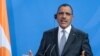 Le président nigérien Mohamed Bazoum lors d'une conférence de presse à la Chancellerie de Berlin, le 8 juillet 2021.