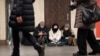 Residents take shelter in a metro station during an airstrike alarm in Kyiv, Ukraine, on Dec. 31, 2024.