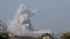 Smoke over Gaza as seen from Israel's border