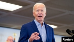 O Presidente dos EUA, Joe Biden, discursa na sede da United Steel Workers em Pittsburgh