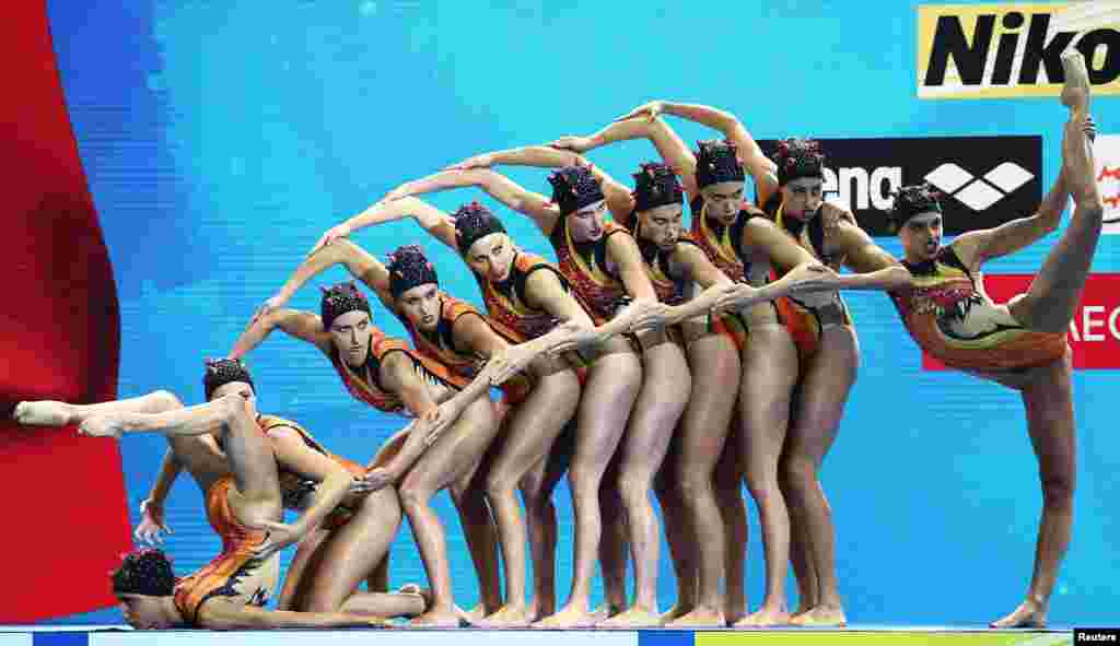 Team Italy's tea competes in the highlight final during the 18th FINA World Swimming Championships at Yeomju Gymnasium, Gwangju, South Korea.