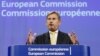 FILE - European Enlargement Negotiations Commissioner Johannes Hahn addresses a news conference at the EU Commission headquarters in Brussels, Belgium, Sept. 17, 2015. 