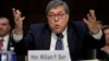 Attorney General nominee William Barr testifies before the Senate Judiciary Committee on Capitol Hill in Washington, Jan. 15, 2019. 
