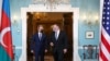 Azerbaijan's Foreign Minister Jeyhun Bayramov meets with U.S. Secretary of State Mike Pompeo to discuss the conflict in Nagorno-Karabakh, at the State Department in Washington, Oct. 23, 2020. 