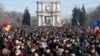 FILE - Protesters are seen at an anti-government rally in Chisinau on January 21, 2016. 