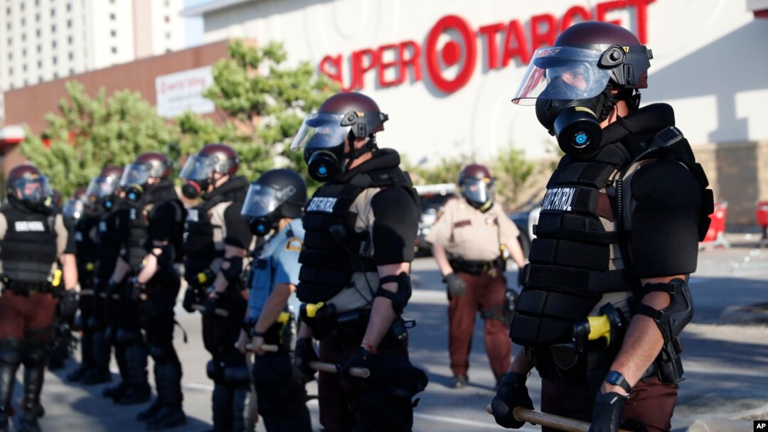 Minnesota State Police protect a Target Store, May 28, 2020, in St. Paul, Minn. 