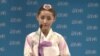 지난 2014년 아일랜드 수도 더블린에서 열린 세계 젊은 지도자 회의 (One Young World Summit 2014)에서 탈북자 박연미 씨가 연설하고 있다.