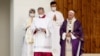 Pope Francis celebrates Mass at the Franso Hariri Stadium in Irbil, Kurdistan Region of Iraq, March 7, 2021.