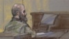 U.S. Army Maj. Nidal Malik Hasan shown as the guilty verdict is read at his court martial, Fort Hood, Texas, Aug. 27, 2013.