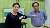 民主黨前主席劉慧卿與港區人大代表葉國謙在網台節目，討論北京修改香港選舉制度，以及建制派之間的內部競爭等問題。（美國之音 湯惠芸）