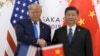 資料照片：美國總統逐步與中國國家主席習近平在大阪稱為的G20峰會上握手。（2019年6月29日）