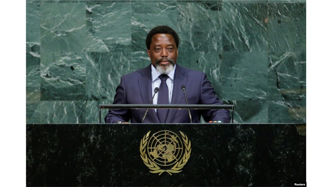 Joseph Kabila, president of the Democratic Republic of the Congo, addresses the 72nd General Assembly at U.N. headquarters in New York, Sept. 23, 2017.