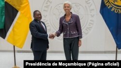 Filipe Nyusi, Presidente de Moçambique, e Christine Lagarde, directora-geral do FMI