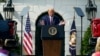 President Donald Trump speaks during an event on regulatory reform on the South Lawn of the White House, July 16, 2020.
