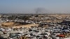 A general view of a tent camp housing displaced Palestinians, in Rafah
