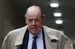FILE - Member of Parliament Nicholas Soames walks in Westminster, London, Britain, Sept. 3, 2019.