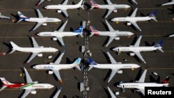2019年7月1日西雅图波音机场停飞的波音737 Max飞机。