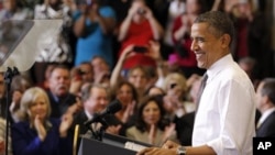 President Obama campaigning in Ohio