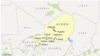 Map of Niger, featuring the cities of Niamey, Zinder, Maradi, Agadez, Alaghsas, Tahoua, Dosso, Birnin Konni, Tessaoua, and Gaya.