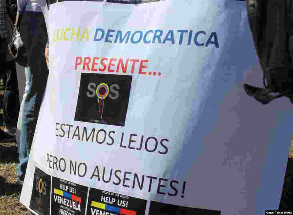 Venezolanos protestan en las calles de Washington