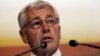 U.S. Defense Secretary Chuck Hagel delivers his keynote address on "The US Approach to Regional Security" at the International Institute for Strategic Studies Shangri-la Dialogue, or IISS Asia Security Summit, June 1, 2013 in Singapore. 