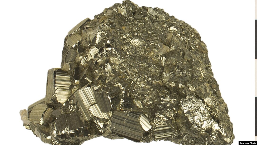 Pictured here is the mineral iron pyrite. Also known as "Fool's Gold." Don't be fooled. (Smithsonian, Museum of Natural History)