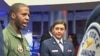 Kenyatta Ruffin (L), one of 45 African American fighter pilots in the US Air Force, was motivated by the heroics of the Tuskegee Airmen, an all black fighter squadron during World War II, in Chicago, February 2012.